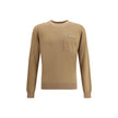 Beige Fleece Wool SweatshirtVirgin wool Sweater by Fendi features a ribbed crew neck, cuffs and hem for a comfortable and defined fit. The zippered slit pocket adds a practical and modern touch, while the iconic embossed FF logo gives the garment a distin