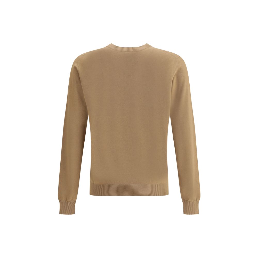 Beige Fleece Wool SweatshirtVirgin wool Sweater by Fendi features a ribbed crew neck, cuffs and hem for a comfortable and defined fit. The zippered slit pocket adds a practical and modern touch, while the iconic embossed FF logo gives the garment a distin