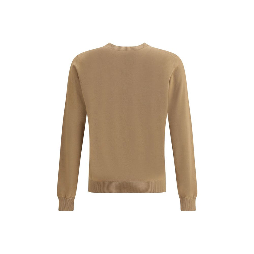 Beige Fleece Wool SweatshirtVirgin wool Sweater by Fendi features a ribbed crew neck, cuffs and hem for a comfortable and defined fit. The zippered slit pocket adds a practical and modern touch, while the iconic embossed FF logo gives the garment a distin