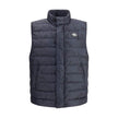 Blue Polyester Sleveless JacketEtro’s Down Vest is a refined-inspired garment enhanced by a tone-on-tone floral print that enhances its elegance. Featuring a high collar and concealed front button closure, it has practical side pockets and an adjustable d