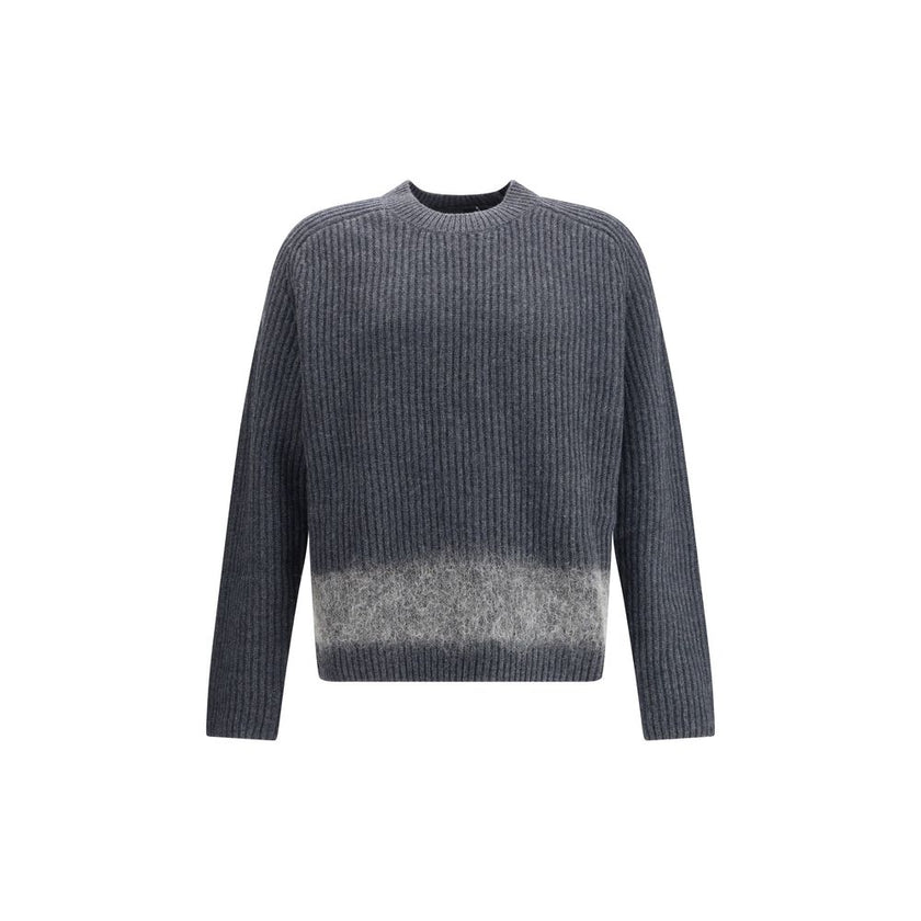 Gray Wool SweatshirtThe Ribbed wool Sweater by Dsquared2 combines urban style and quality craftsmanship in a garment with a strong character. Made of ribbed wool knit, it is enhanced with a tone-on-tone wool card insert that adds depth and texture to the