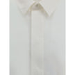 White Cotton Dress ShirtSaint Laurent’s cotton Shirt is a clean and elegant design. Made of cotton poplin, it features a classic collar, a front closure with concealed buttons for a minimal and neat effect, and a discreet but distinctive embroidered logo