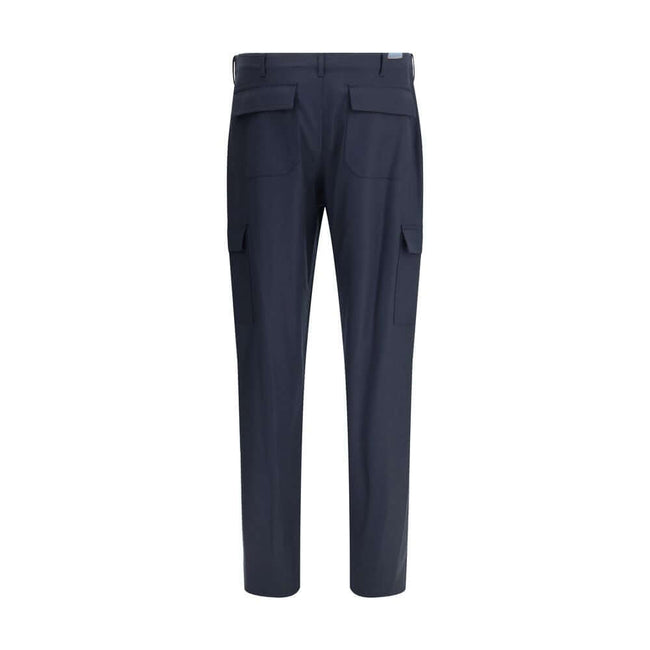 Blue Wool Cargo PantsEtro’s Flannel cargo Pants reinterpret a utility icon with the Maison’s signature elegance. Made of soft flannel, they feature a zipper and hook-and-eye closure, belt loops at the waist and a functional design enriched by two large si