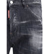Black Cotton Slim Fit JeansDsquared2’s Cool Guy Jeans combine a slim fit and iconic details in a sharply tailored design. Featuring waist loops and a zip-and-button closure, they feature a classic five-pocket construction and are embellished with a logo l
