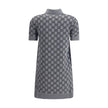 Gray Wool Casual DressGucci’s GG Supreme Polo Dress reinterprets the house’s iconic print in a short, sporty silhouette. Made with the classic GG Supreme pattern, it is complemented by a ribbed collar and hems that emphasize its tennis-inspired style. The