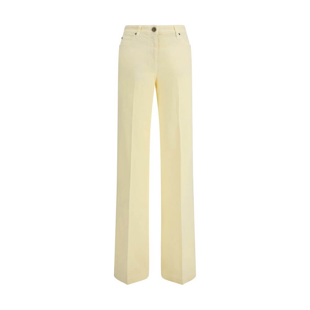 Yellow Cotton Straight-Leg JeansEtro’s stretch Jeans reinterpret a wardrobe classic with comfort and style.Made in the straight five-pocket style,they feature a button and zipper closure and belt loops at the waist.An essential garment with a versatile fi
