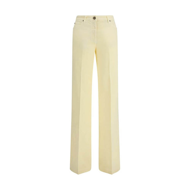 Yellow Cotton Straight-Leg JeansEtro’s stretch Jeans reinterpret a wardrobe classic with comfort and style.Made in the straight five-pocket style,they feature a button and zipper closure and belt loops at the waist.An essential garment with a versatile fi