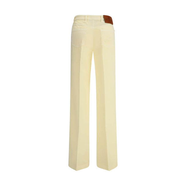 Yellow Cotton Straight-Leg JeansEtro’s stretch Jeans reinterpret a wardrobe classic with comfort and style.Made in the straight five-pocket style,they feature a button and zipper closure and belt loops at the waist.An essential garment with a versatile fi
