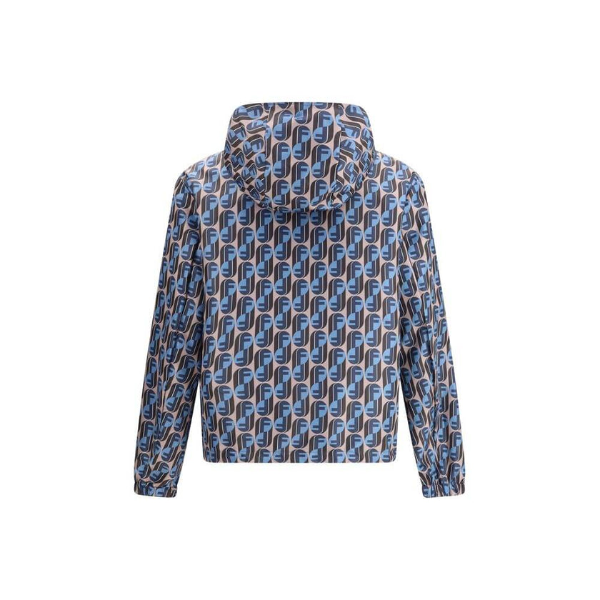 Multicolor Polyester Shell JacketFendi’s reversible K-Way Jacket is a practical and contemporary outerwear designed to combine functionality and style. Featuring a front zipper closure, it features a hooded design, two side welt pockets and adjustable dra