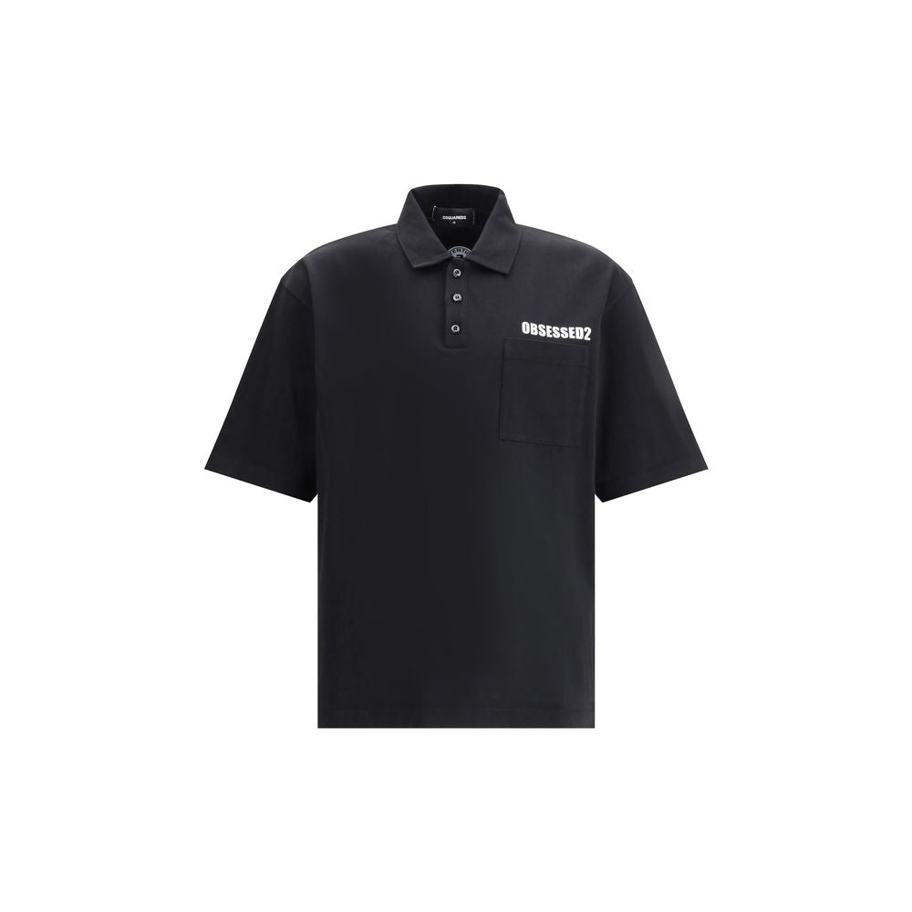 Black Cotton Polo ShirtDsquared2’s Polo Shirt combines classic style and distinctive details for a timeless look. Featuring a classic collar and a traditional three-button closure, it has a patch pocket on the front that adds functionality and character.