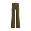 Green Cotton Casual PantsCorduroy Clyde Pants by Saint Laurent revisit classic aesthetics with a touch of rock elegance.Featuring a front zipper and button closure,they follow a five-pocket construction with belt loops at the waist.Completing the design i