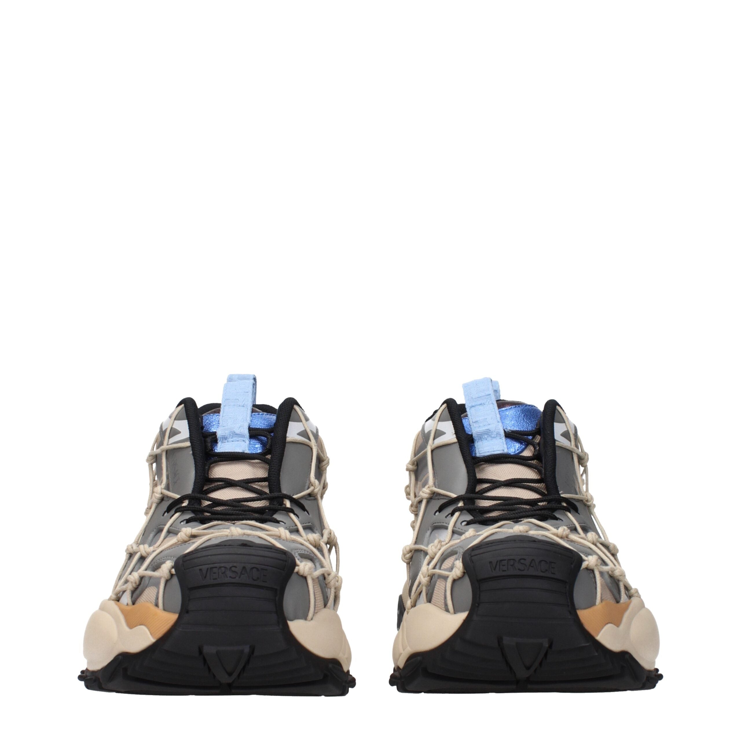 Beige Fabric SneakersDescription: The product with MPN 10163071A126826K640 and code F84166 fabric in beige is a sneakers designed by Versace. It has features like side logo, back logo.Beige Fabric Sneakers${tagsVersaceAulae Beige Fabric Sneakers VersaceAu