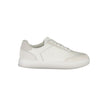 White Leather Men SneakerStep into the epitome of sporty sophistication with these exquisite Calvin Klein sneakers. Infused with dynamic energy, these shoes are designed to elevate your casual ensemble. Featuring a crisp white palette accented with bold c