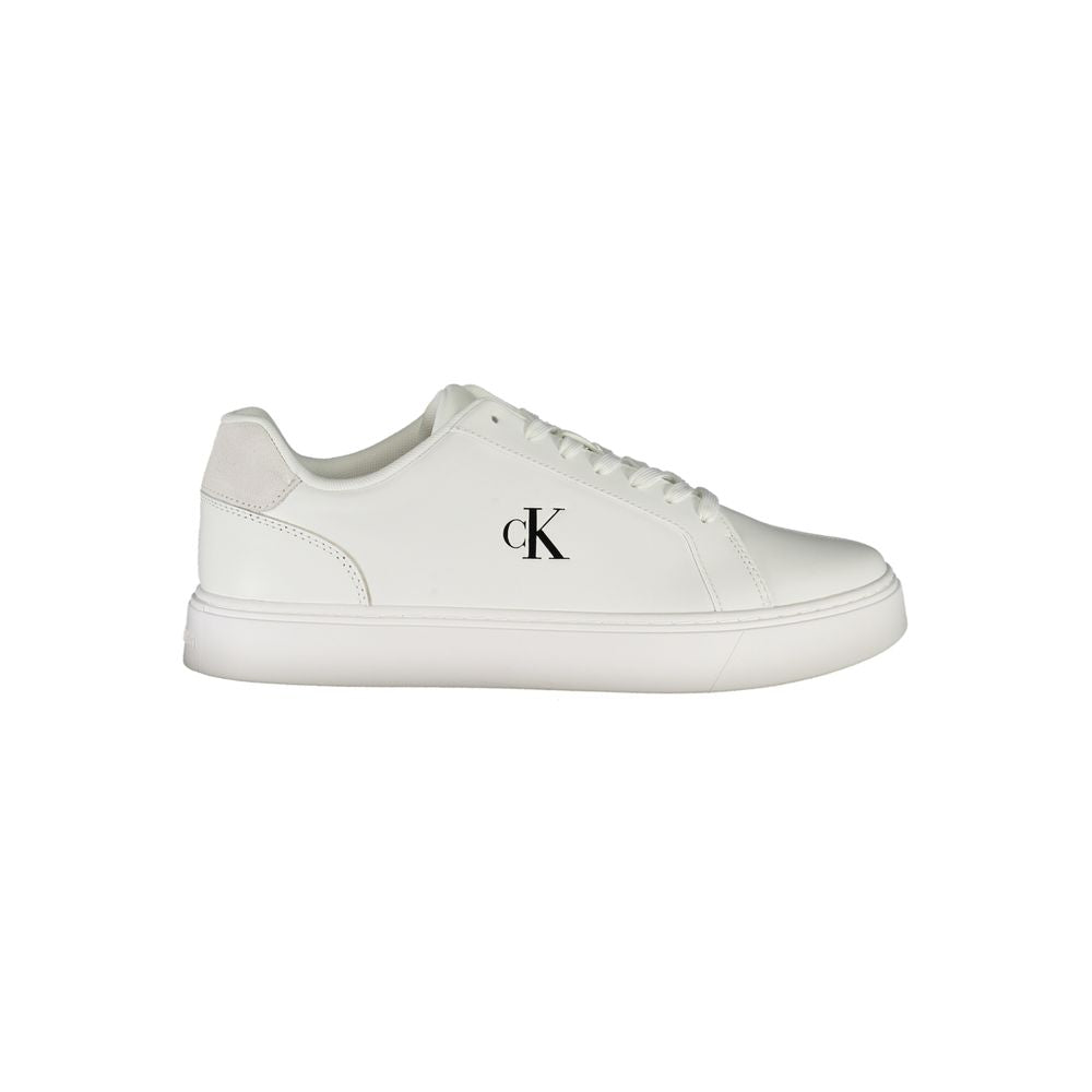 White Leather Men SneakerElevate your sneaker game with the Calvin Klein charisma. A fusion of athletic aesthetics and streetwear edge, these kicks boast contrasting white details that grab the spotlight with every stride. Crafted for both comfort and sty