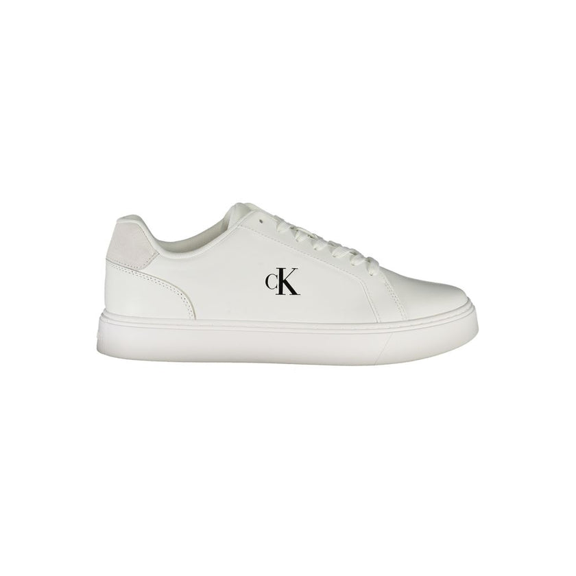 White Leather Men SneakerElevate your sneaker game with the Calvin Klein charisma. A fusion of athletic aesthetics and streetwear edge, these kicks boast contrasting white details that grab the spotlight with every stride. Crafted for both comfort and sty