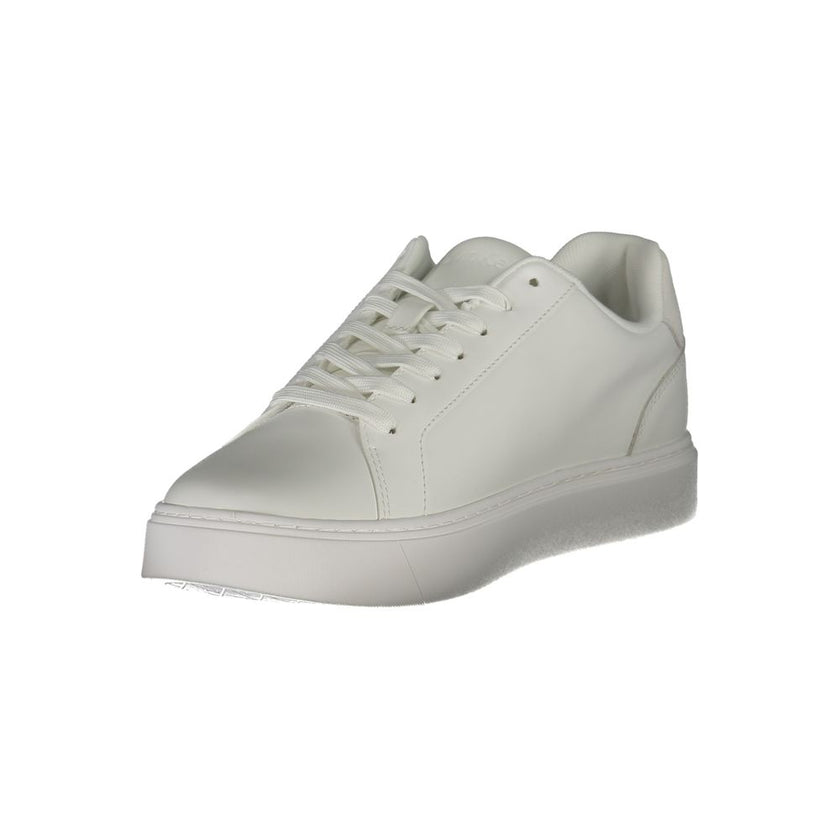 White Leather Men SneakerElevate your sneaker game with the Calvin Klein charisma. A fusion of athletic aesthetics and streetwear edge, these kicks boast contrasting white details that grab the spotlight with every stride. Crafted for both comfort and sty