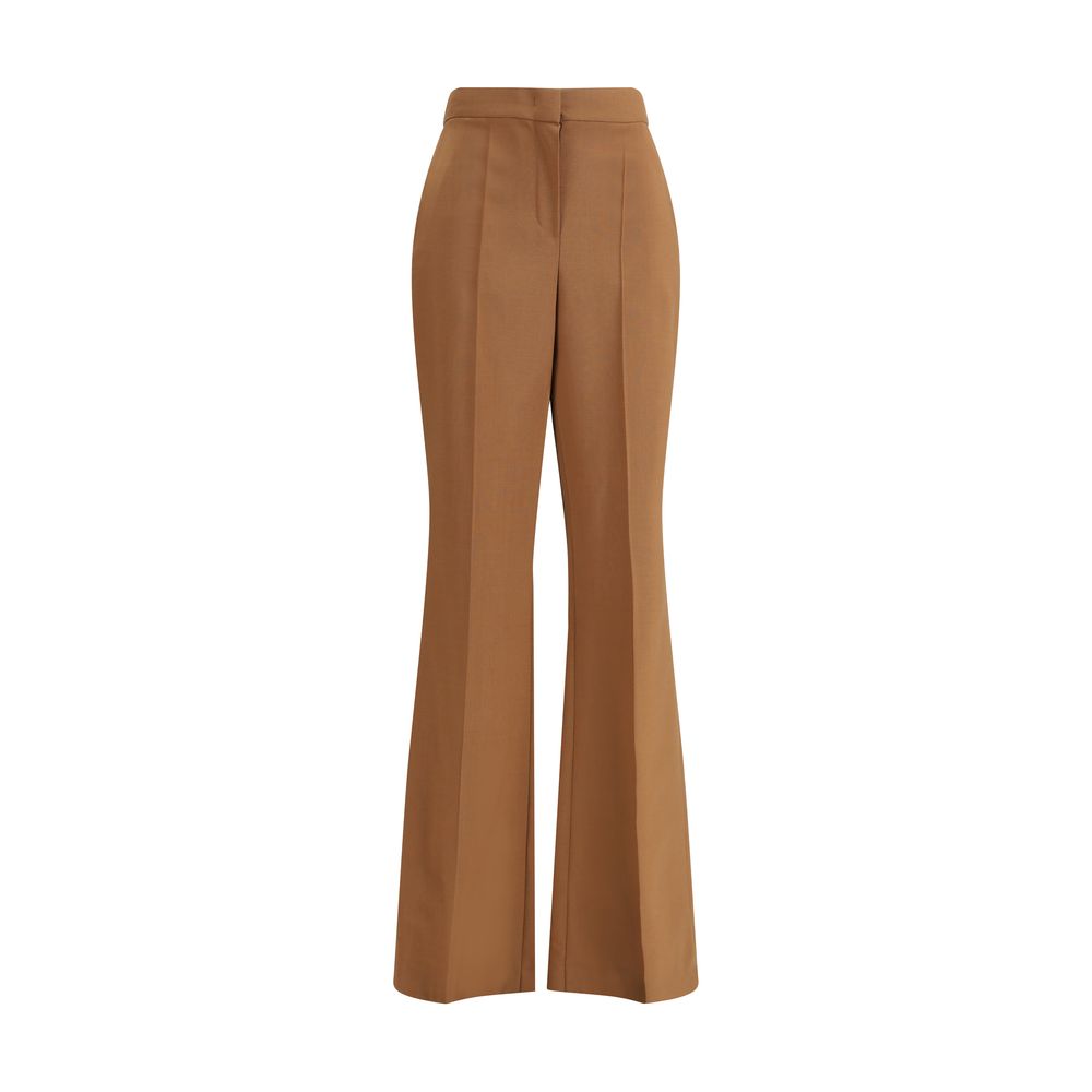 Brown Wool Flared PantsFendi’s Charleston Pants are an elegant high-waisted piece featuring a flared bottom line that gives movement and style. Featuring side pockets and a seamed pleat on the leg, they feature a covered zipper closure for a clean, refine