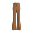 Brown Wool Flared PantsFendi’s Charleston Pants are an elegant high-waisted piece featuring a flared bottom line that gives movement and style. Featuring side pockets and a seamed pleat on the leg, they feature a covered zipper closure for a clean, refine