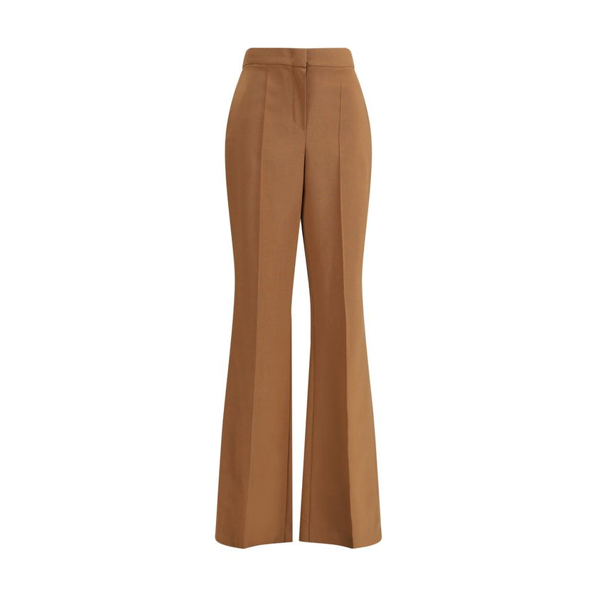 Brown Wool Flared PantsFendi’s Charleston Pants are an elegant high-waisted piece featuring a flared bottom line that gives movement and style. Featuring side pockets and a seamed pleat on the leg, they feature a covered zipper closure for a clean, refine