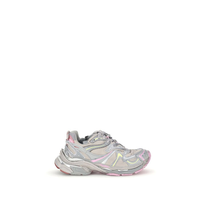 Multicolor Rubber Athletic SneakersBalenciaga’s Runner 2.0 Sneakers stand out for their worn-in effect, recalling a grunge and lived-in aesthetic typical of the brand. They feature the size printed on the toe and embossed on the back, along with the “Runn