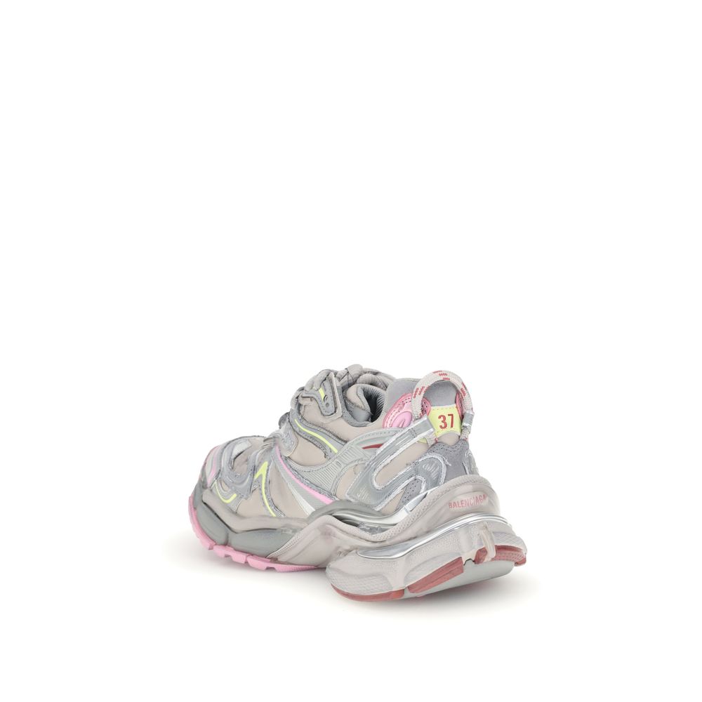 Multicolor Rubber Athletic SneakersBalenciaga’s Runner 2.0 Sneakers stand out for their worn-in effect, recalling a grunge and lived-in aesthetic typical of the brand. They feature the size printed on the toe and embossed on the back, along with the “Runn