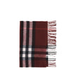 Red Cashmere ScarfThe Check Cashmere Scarf by Burberry is distinguished by its natural luster and ultra-soft finish, achieved through careful craftsmanship in Scotland. Rectangular in shape, it is finished with elegant fringing at the ends that complement