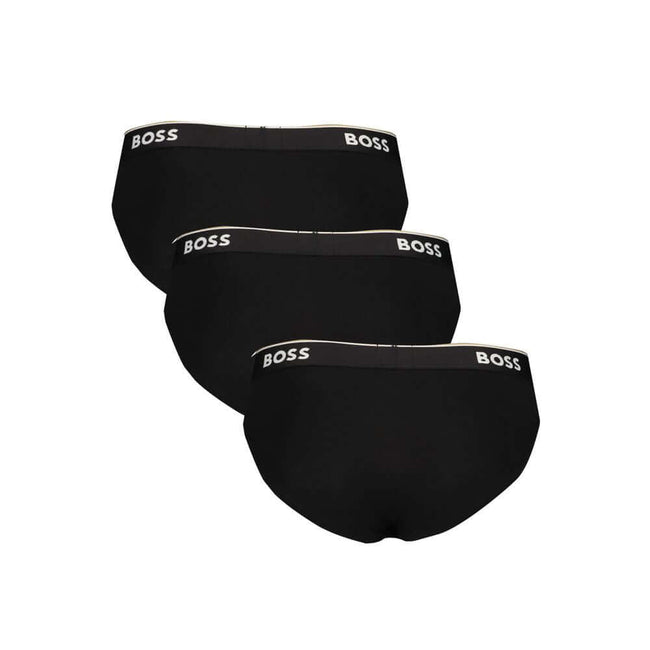 Black Cotton Men BriefElevate your everyday essentials with Hugo Boss’s TRI PACK, BRIEF 3P POWER selection. Crafted for the modern man who appreciates comfort without compromising on style, these sleek black briefs feature a supportive slip design and an