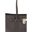 Brown Calf Leather Bos Taurus Shoulder BagThe Hamilton Moderne large Tote Bag by Michael Kors is a roomy, structured model designed to combine functionality and elegance. The silhouette with decorative belt and iconic padlock pendant define its sophistica