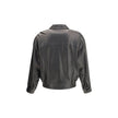 Black Lamb Ovis Aries Aries ClothingSaint Laurent’s balloon leather Jacket combines a modern design with haute couture details. Featuring a concealed zipper closure and windproof flap, it has a pointed collar, dropped shoulders and gathered waist that def