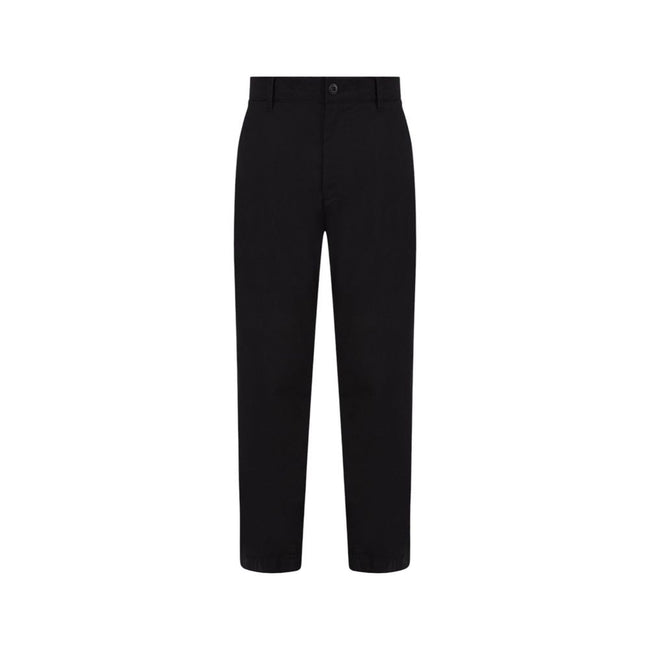 Black Recycled Cotton PantDiscover the TAPERED CHINO J30J326847 pants by Calvin Klein Jeans, a perfect balance of style and comfort. Made with a composition of 97% recycled cotton and 3% elastane/lycra, these pants offer a regular fit and a soft feel agai