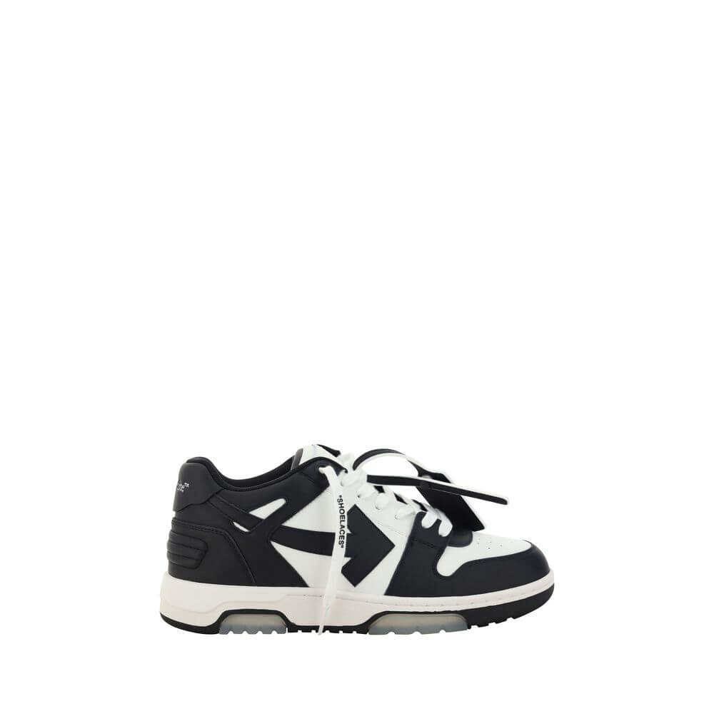 Out Of Office SneakersOff-White’s Out of Office Sneakers feature a perforated round toe that offers breathability and comfort. The flat sole provides stability, while the iconic embossed Arrow logo on the side panel adds a distinctive touch to the design.
