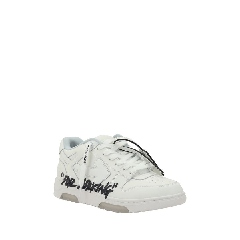 Out Of Office For Walking SneakersLeather Out Of Office For Walking Sneakers from Off-White feature a perforated round toe for breathability and a front lace-up closure. The paneled design is enhanced by the distinctive Arrows motif on the side panel, whi