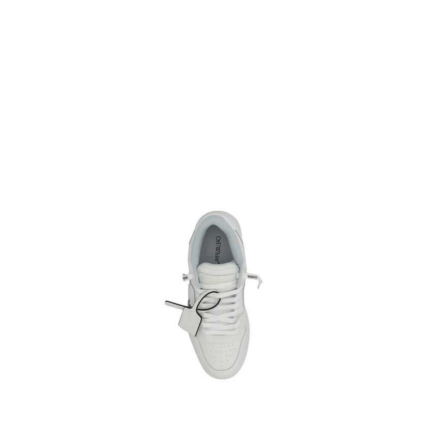 Out Of Office For Walking SneakersLeather Out Of Office For Walking Sneakers from Off-White feature a perforated round toe for breathability and a front lace-up closure. The paneled design is enhanced by the distinctive Arrows motif on the side panel, whi