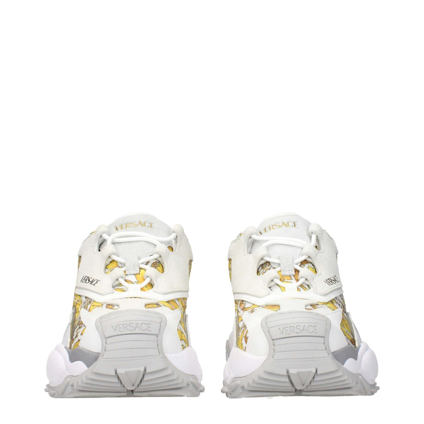 Gold Fabric Low Top SneakersDescription: The product with MPN 10163181A146866WG4V and code F84197 fabric in gold is a sneakers designed by Versace. It has features like front logo, side logo, back logo, print which can vary.Gold Fabric Low Top Sneakers${t