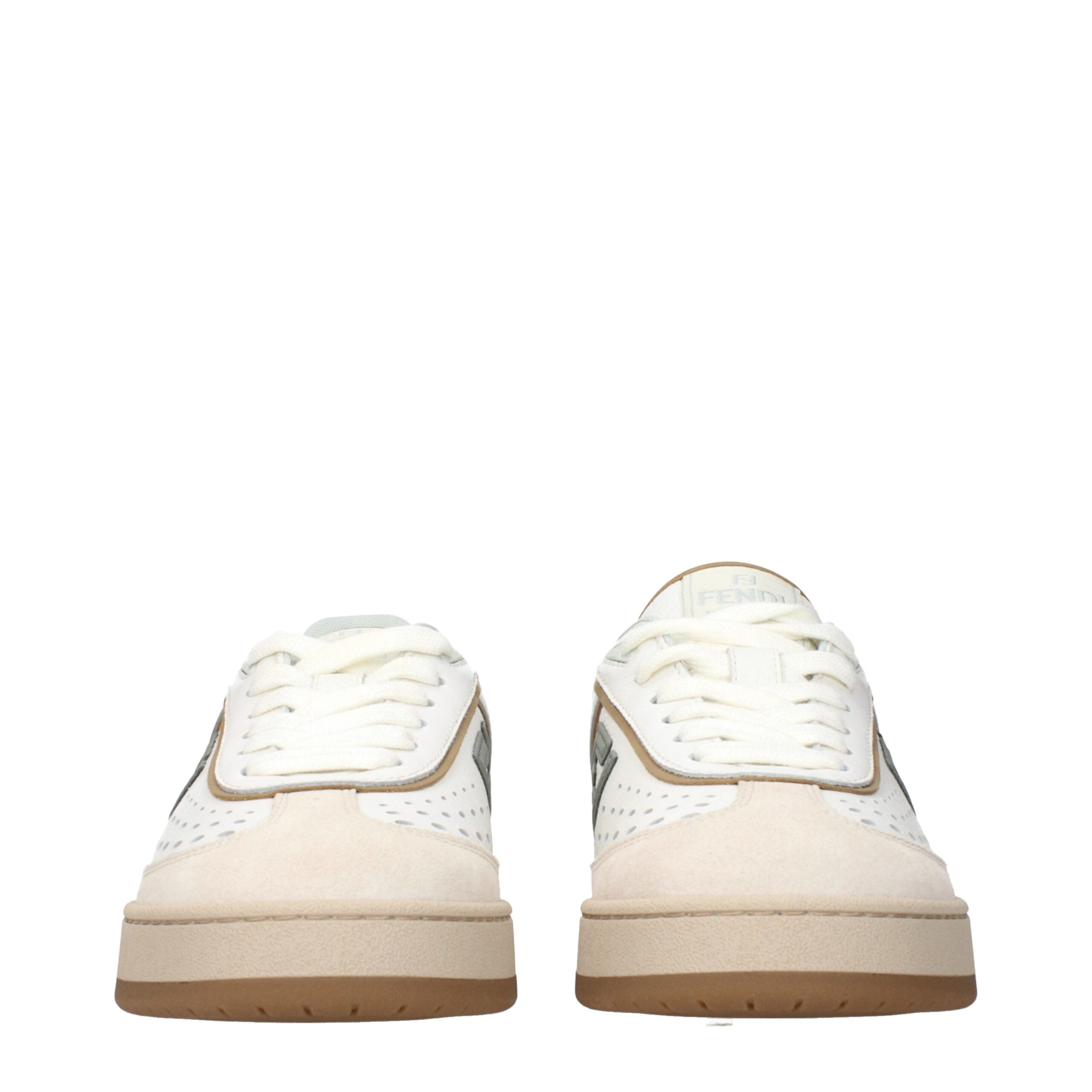White Leather Low Top SneakersDescription: The product with MPN 8E8670ASB2F1RUX and code F84207 leather in white is a sneakers designed by Fendi. It has features like front logo, side logo, back logo. Additional Info: Style: Casual Closing type: Lace up C
