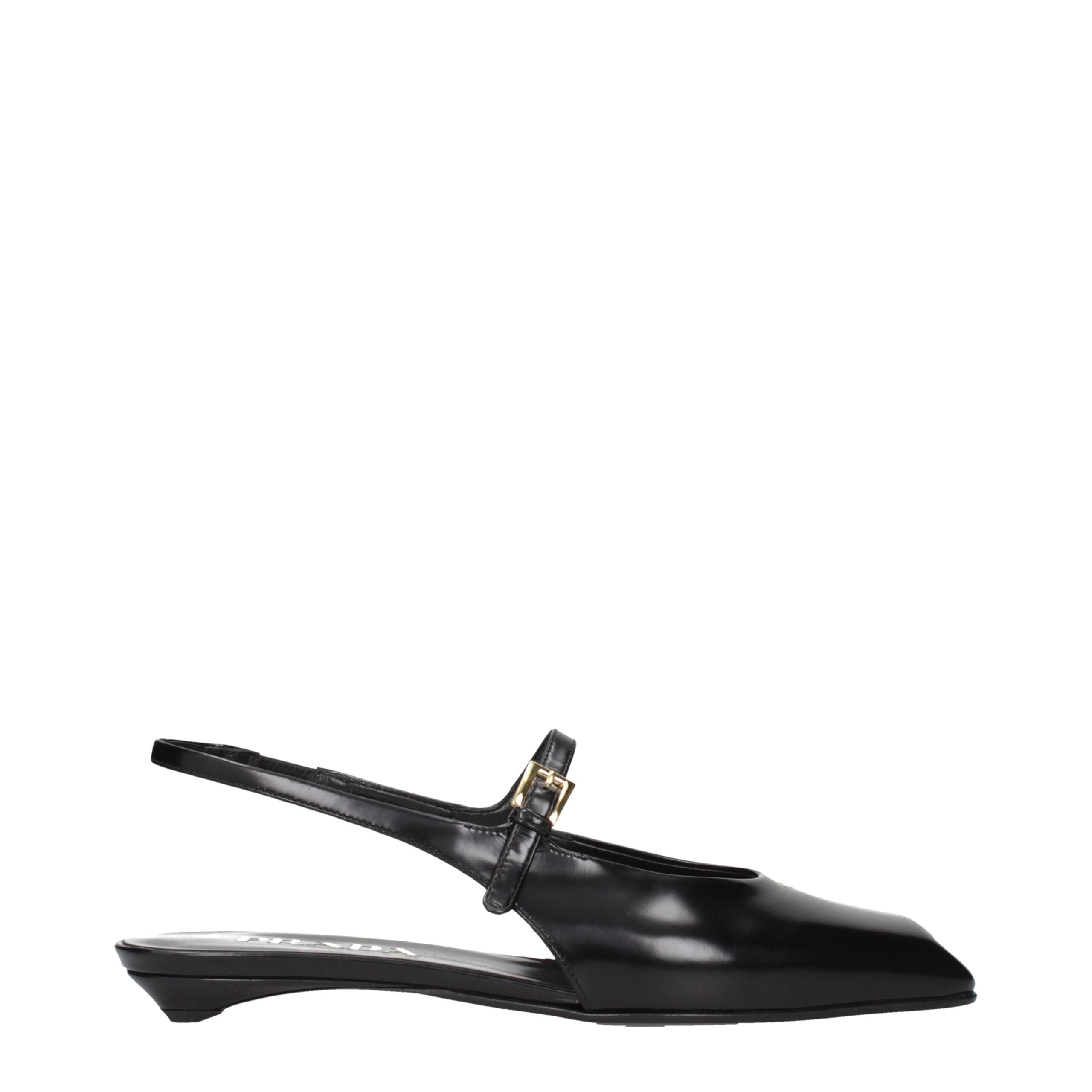 Black Leather Flat SandalsDescription: The product with MPN 1F828N055015F0002 and code F84270 leather in black is a sandals designed by Prada. It has features like front logo.Black Leather Flat Sandals${tagsPradaAulae Black Leather Sandals PradaAulae Blac
