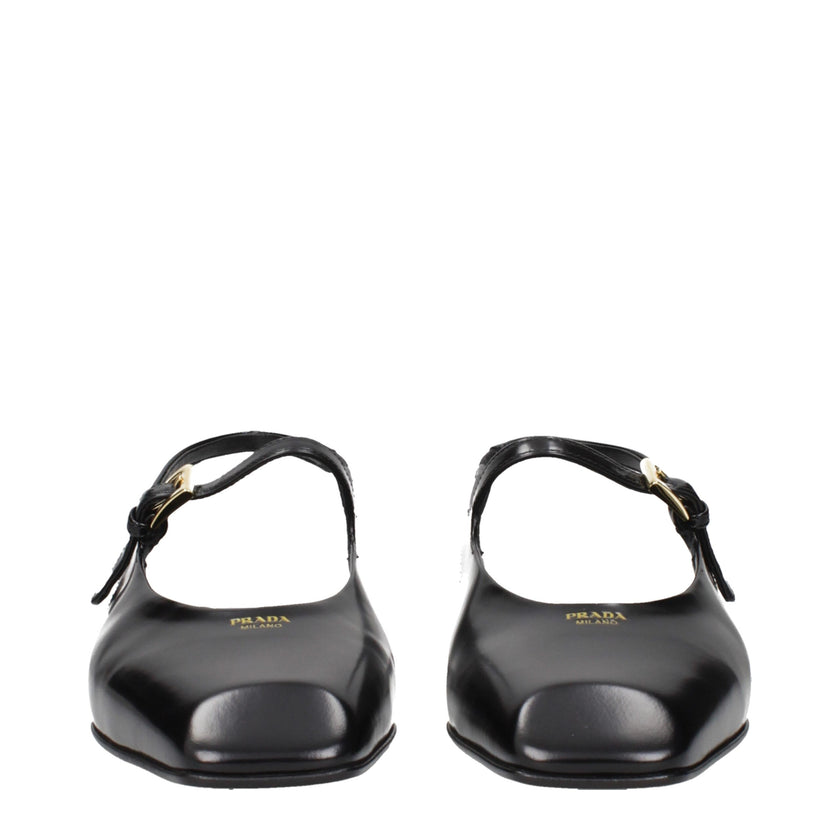 Black Leather Flat SandalsDescription: The product with MPN 1F828N055015F0002 and code F84270 leather in black is a sandals designed by Prada. It has features like front logo.Black Leather Flat Sandals${tagsPradaAulae Black Leather Sandals PradaAulae Blac
