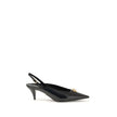 Black Leather Mid Heel PumpsVersace’s La Medusa slingback Pumps combine elegance and iconic identity in a refined design. Crafted from glossy calfskin, they feature a pointed silhouette and a low heel that makes them comfortable and versatile. The adjusta