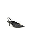 Black Leather Mid Heel PumpsVersace’s La Medusa slingback Pumps combine elegance and iconic identity in a refined design. Crafted from glossy calfskin, they feature a pointed silhouette and a low heel that makes them comfortable and versatile. The adjusta