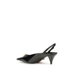 Black Leather Mid Heel PumpsVersace’s La Medusa slingback Pumps combine elegance and iconic identity in a refined design. Crafted from glossy calfskin, they feature a pointed silhouette and a low heel that makes them comfortable and versatile. The adjusta