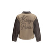 Brown Leather JacketKenzo’s wool and leather college Jacket combines fine materials and contemporary design. It features a double-slider front zipper closure, three front patch pockets and a leather collar that adds a sophisticated touch. The embroidered