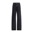 Black Cotton Slim Fit JeansSaint Laurent’s V-waist Jeans stand out for their original tailored cut. Made in the classic five-pocket style, they feature a button and flap closure with buttons. The V waist, enriched with belt loops, gives a modern, slim sil