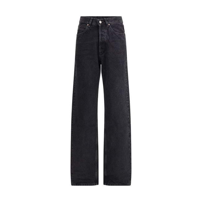 Black Cotton Slim Fit JeansSaint Laurent’s V-waist Jeans stand out for their original tailored cut. Made in the classic five-pocket style, they feature a button and flap closure with buttons. The V waist, enriched with belt loops, gives a modern, slim sil