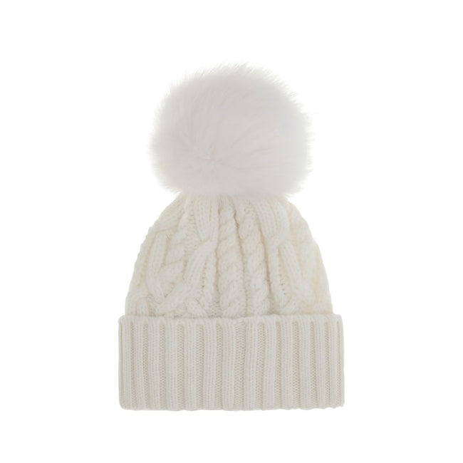 Cashmere blend Hat with pom-ponMoncler’s cashmere blend Hat combines softness and style in a stylish and functional accessory. Made from a Cable and Aran knit, it features a logo patch on the front that underscores its identity. Completing the design is t