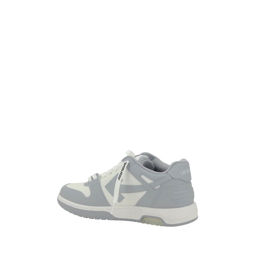 Gray Rubber Low Top SneakersOff-White’s Out of Office Sneakers feature a perforated round toe that offers breathability and comfort. The flat sole provides stability, while the iconic embossed Arrow logo on the side panel adds a distinctive touch to the d