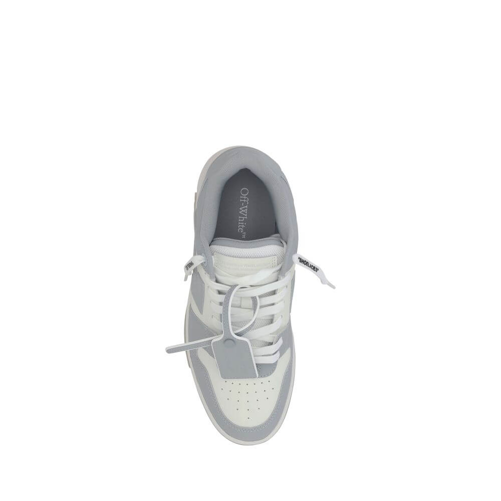 Gray Rubber Low Top SneakersOff-White’s Out of Office Sneakers feature a perforated round toe that offers breathability and comfort. The flat sole provides stability, while the iconic embossed Arrow logo on the side panel adds a distinctive touch to the d