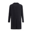 Black Wool CoatDsQuared2’s wool midi Coat is an elegant, structured garment made of felted wool for a warm, compact texture. The single-breasted design is complemented by a front button closure, side pockets and long sleeves. The interior is finished with