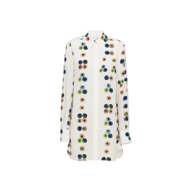 White Silk Casual DressDescription: – Composition: 100% Silk – Long sleeves – Front button closure – Hand wash – Multicolor printed – Curved hem – Made in Italy – Gender: WOMEN –White Silk Casual Dress${tagsChloéAulae Chloé Chemisier Dress ChloéAulae Chlo
