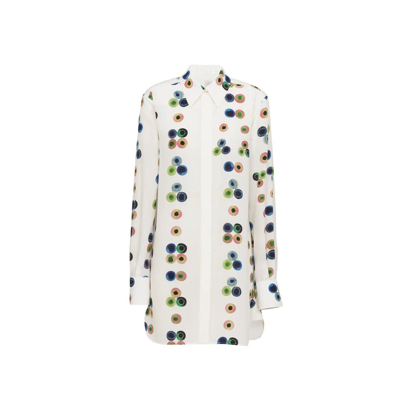 White Silk Casual DressDescription: – Composition: 100% Silk – Long sleeves – Front button closure – Hand wash – Multicolor printed – Curved hem – Made in Italy – Gender: WOMEN –White Silk Casual Dress${tagsChloéAulae Chloé Chemisier Dress ChloéAulae Chlo