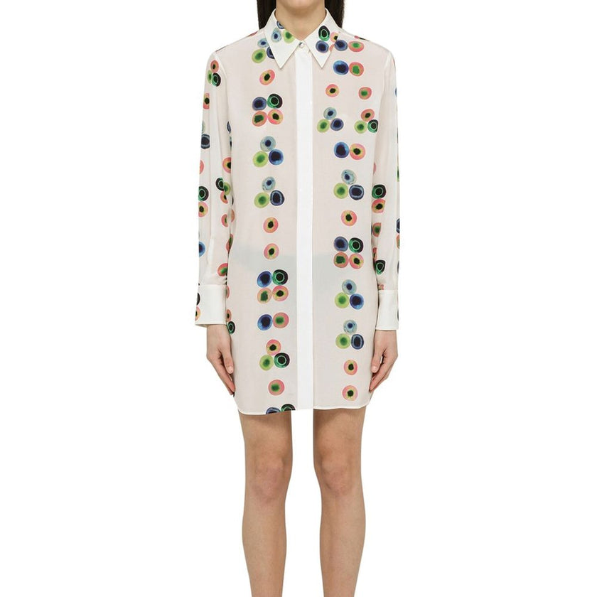 White Silk Casual DressDescription: – Composition: 100% Silk – Long sleeves – Front button closure – Hand wash – Multicolor printed – Curved hem – Made in Italy – Gender: WOMEN –White Silk Casual Dress${tagsChloéAulae Chloé Chemisier Dress ChloéAulae Chlo
